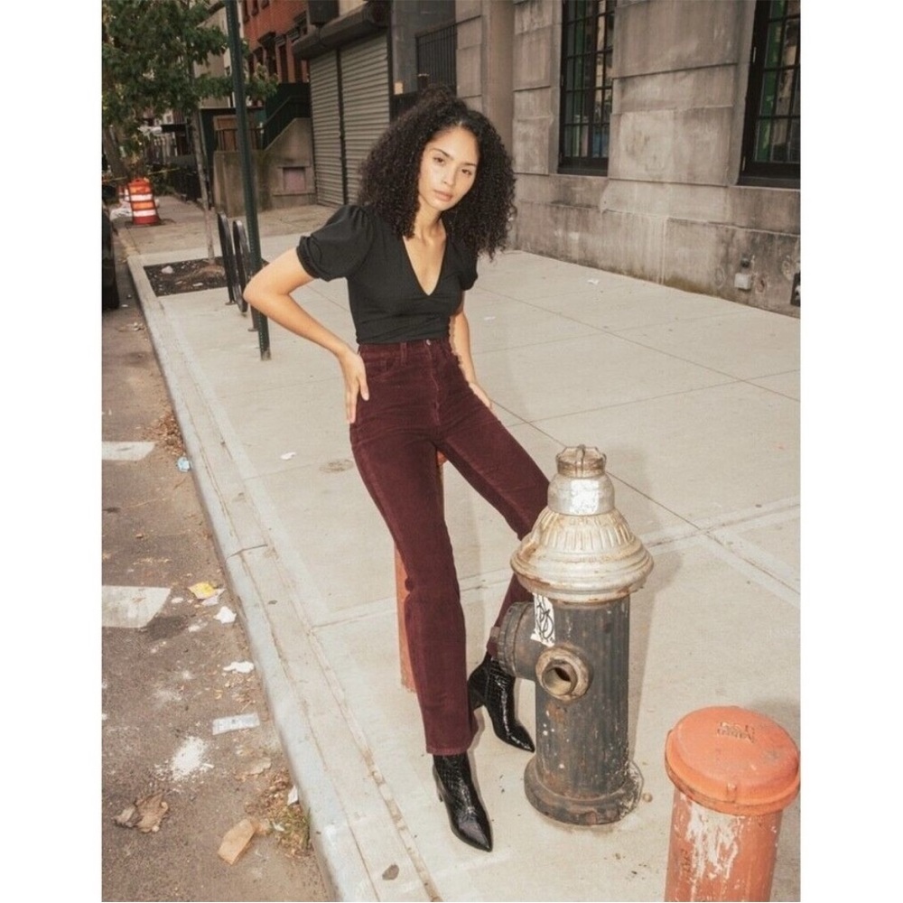Women’s Levi’s 725 High Rise Corduroy Bootcut Pants Wine Burgundy Maroon 30 - Picture 8 of 8